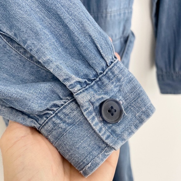 Gap Chambray V-Neck Tie Belt Jean Denim Jumpsuit Size 00 - Picture 10 of 15